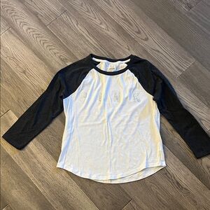 PINK Victoria's Secret Black and White Raglan Tee